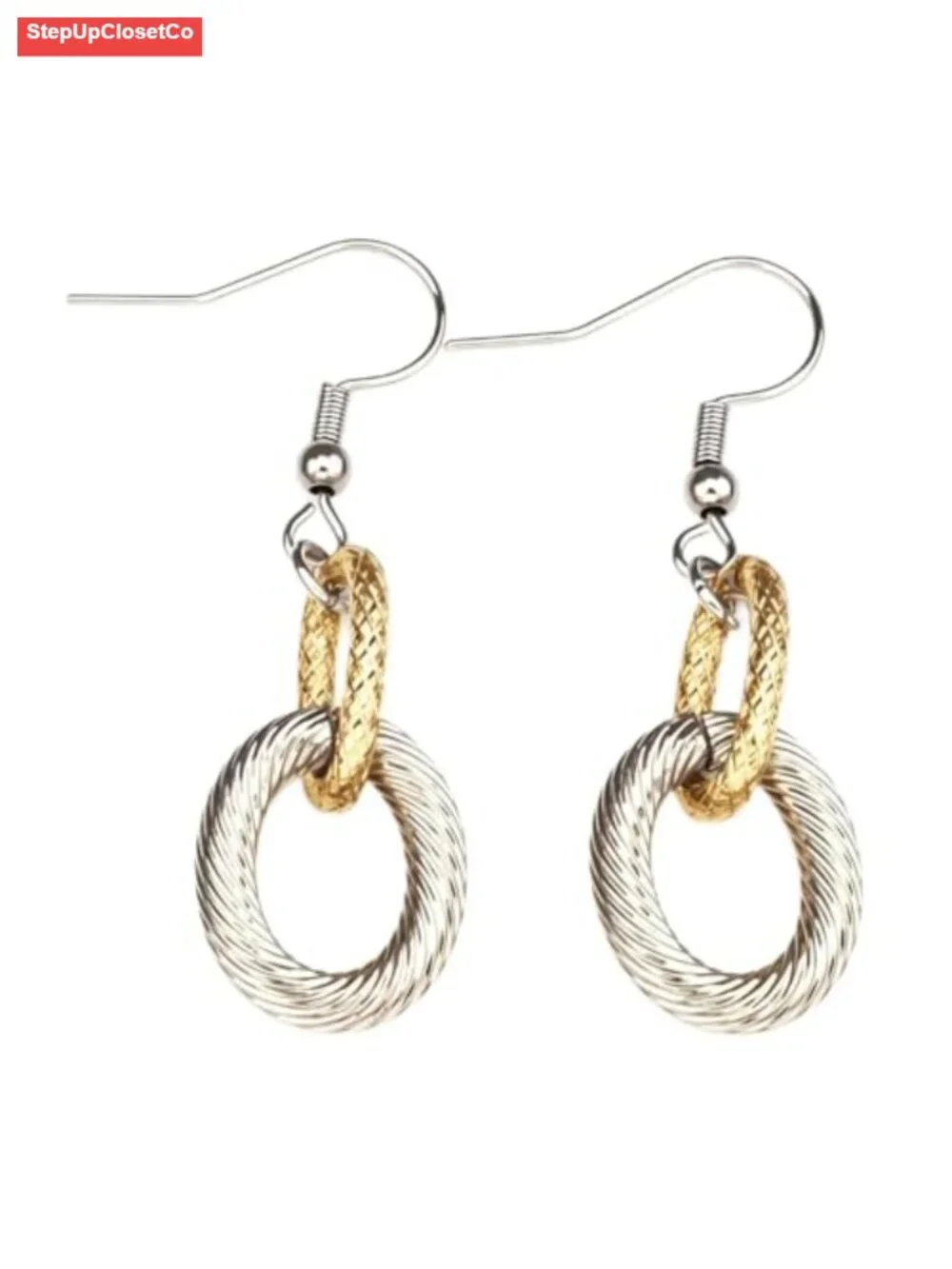 Hoop Earrings for Women Twisted Design Stainless Steel 18K Gold Plated
